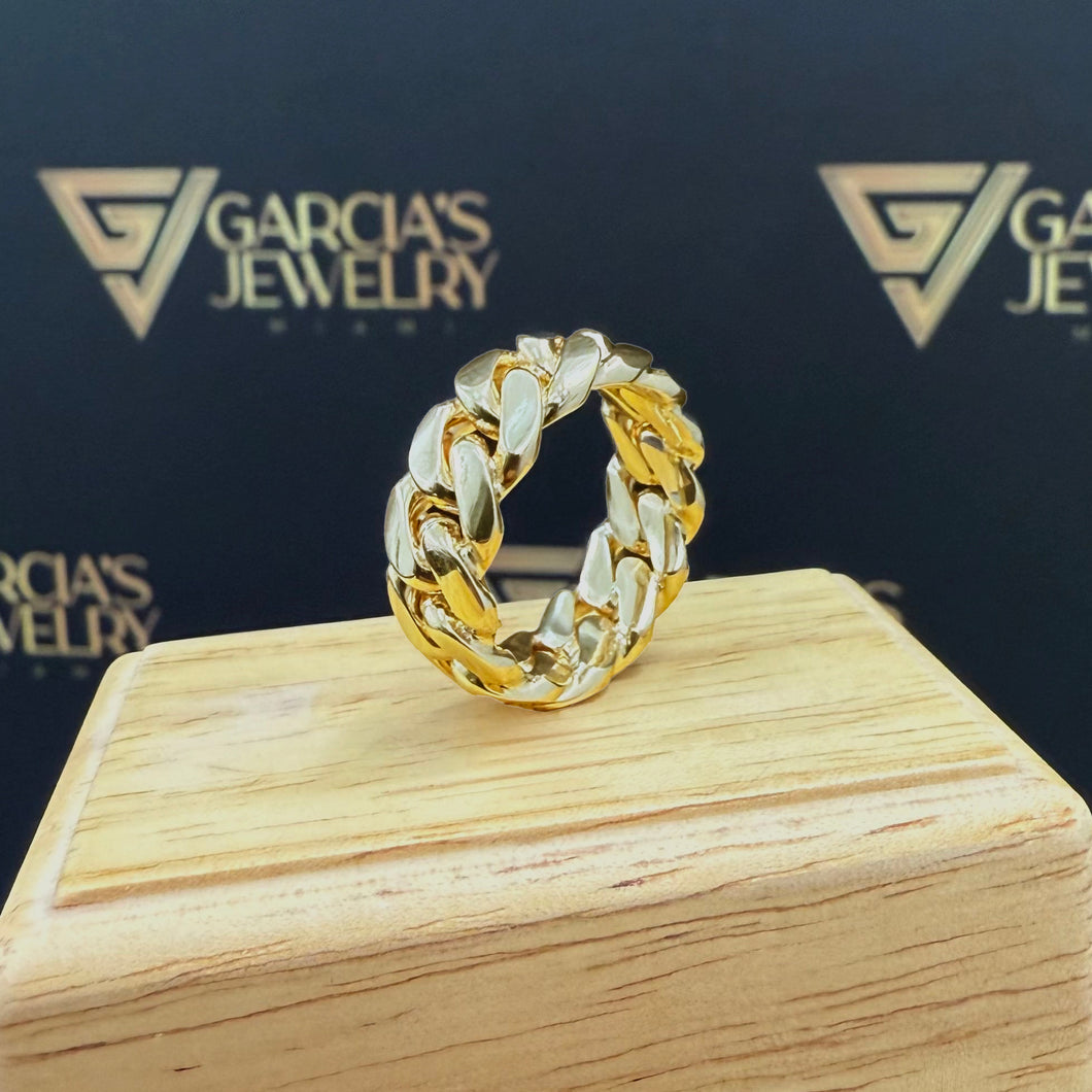 14K Cuban Link Ring - 7mm