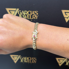 Load image into Gallery viewer, 7.25" 14K Cuban Link Chain - 8 MM - Ruby Button
