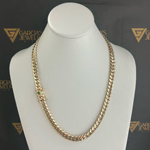 Load image into Gallery viewer, 22&quot; 10K Cuban Link Chain - 9 MM w/Emerald Button
