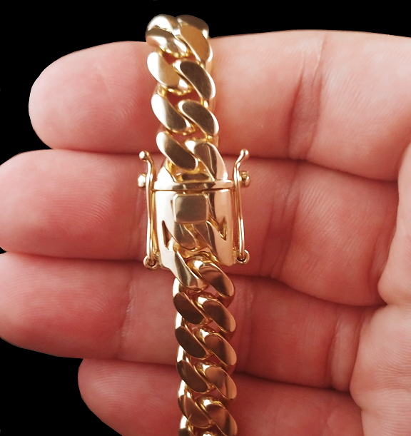 60cm】【50cm】【10mm】【18K刻印あり】【Miami Cuban