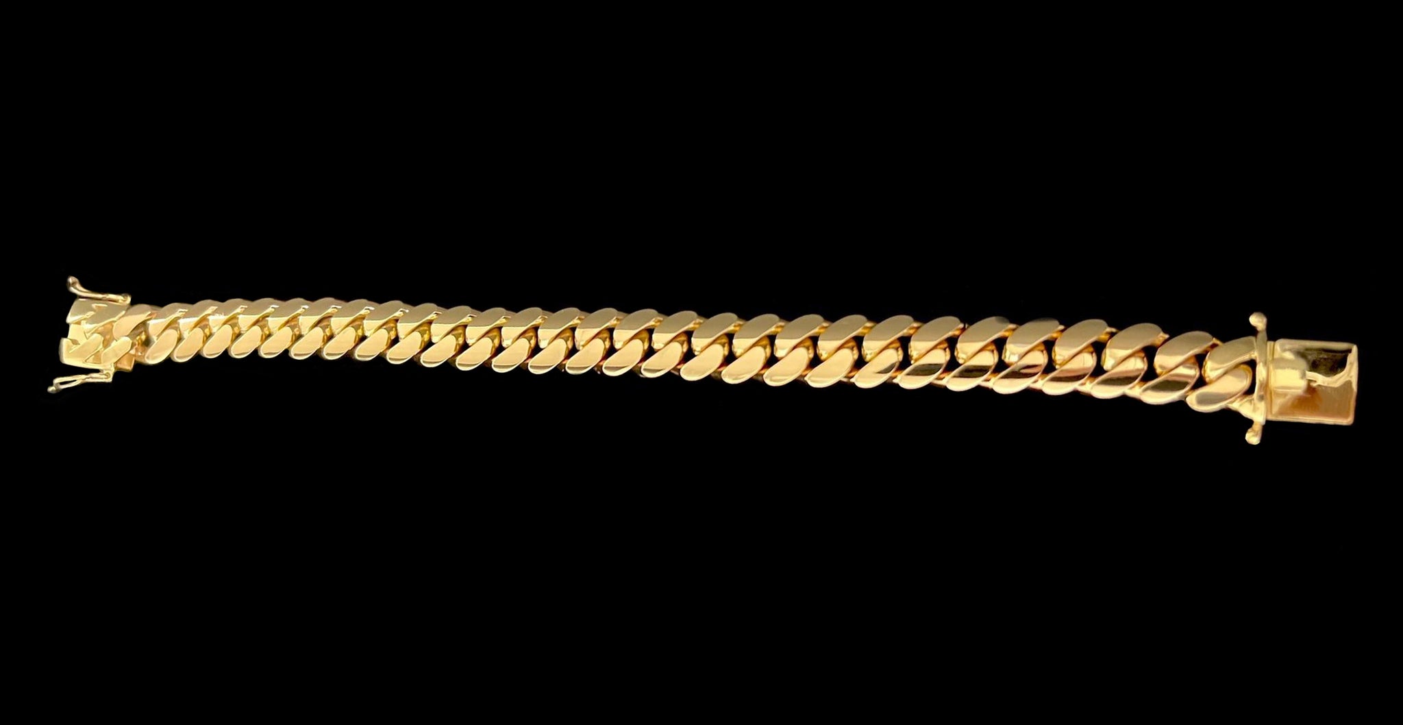 10K White Gold Diamond Cuban Link Bracelet - Jewelry Reserve